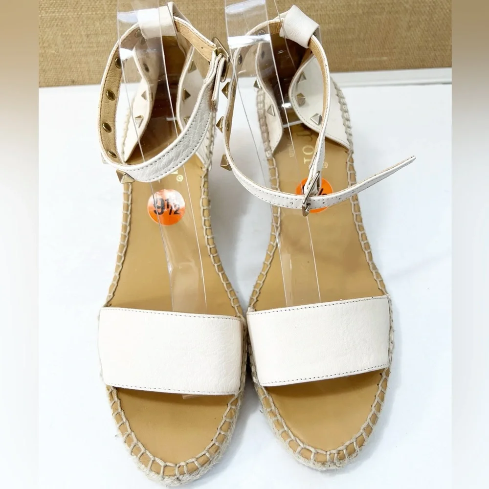 Anthropologie Maypol Ankle Strap Studded Leather Espadrille Sandals Size 9.5